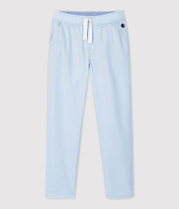 Katoenen jongensbroek in keperstof blauw