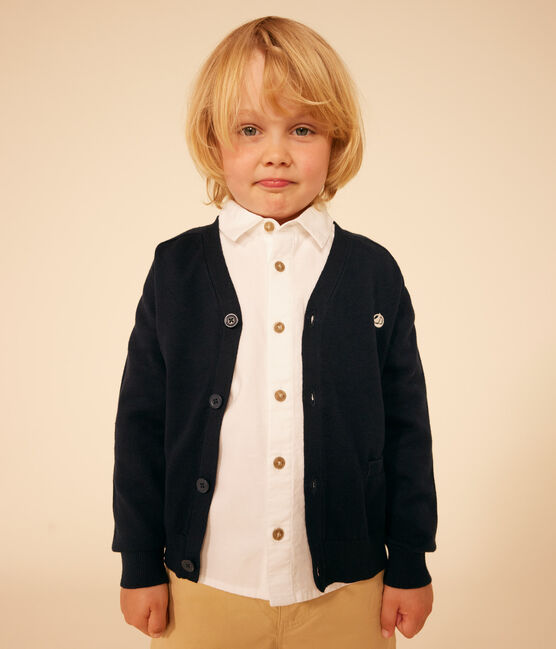 Katoenen jongensvest blauw SMOKING