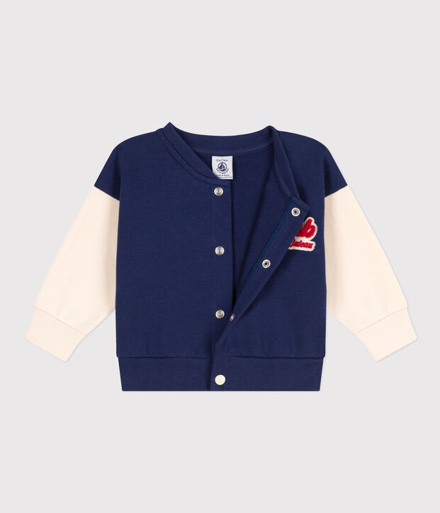Teddy van molton voor baby's blauw/ecru