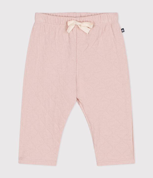 Pantalon en tubique matelass&eacute; b&eacute;b&eacute; rose