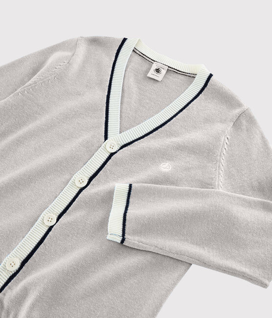 Katoenen jersey cardigan voor jongens grijs POUSSIERE CHINE