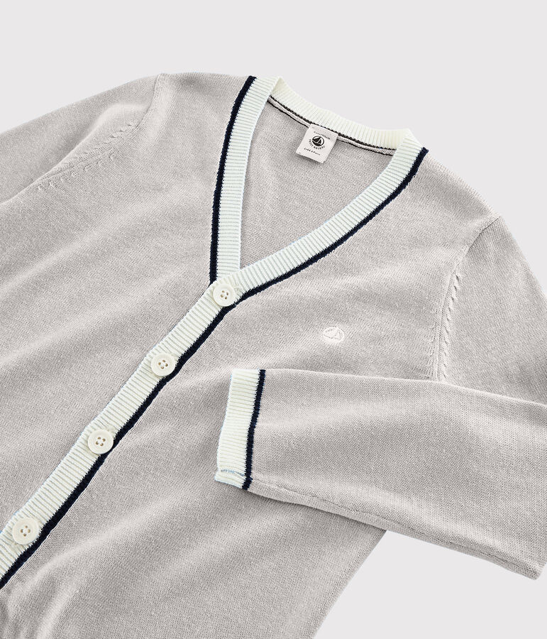 Katoenen jersey cardigan voor jongens grijs