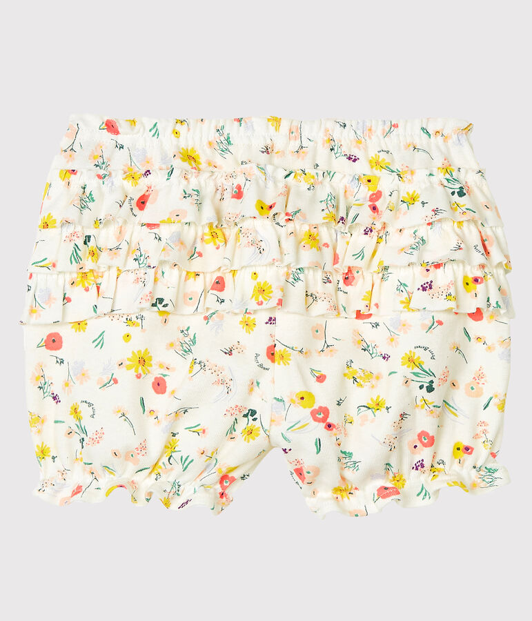 Bloomer broek met print babymeisje wit MARSHMALLOW/wit MULTICO