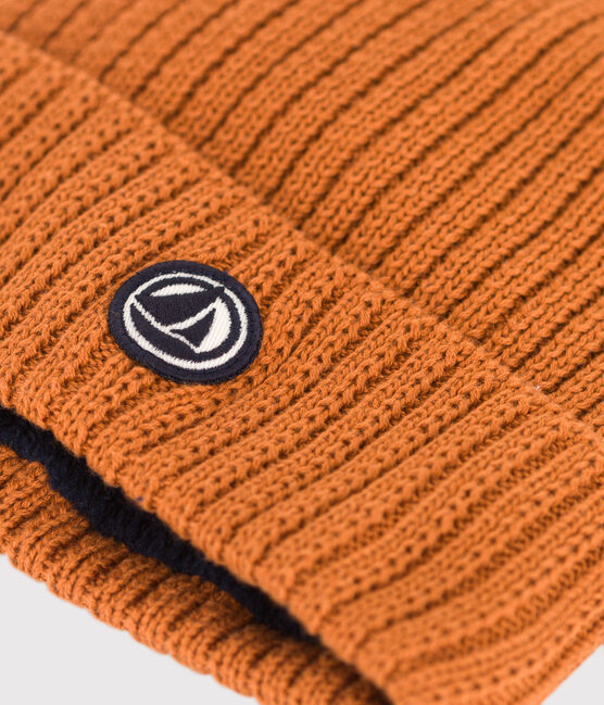 Bonnet en tricot doublé en polaire enfant garçon-fille marron ECUREUIL