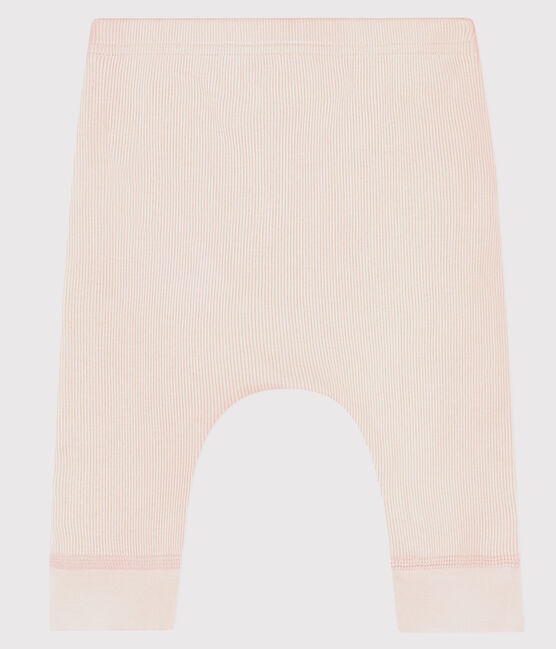 Caleçon bébé en côte 2x2 en coton biologique rose FLEUR