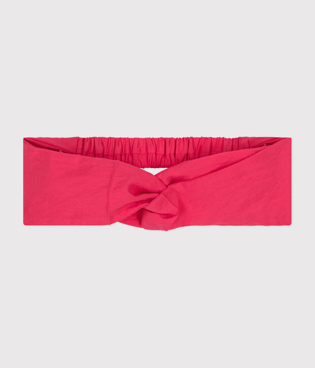 Bandeau en toile uni enfant rose