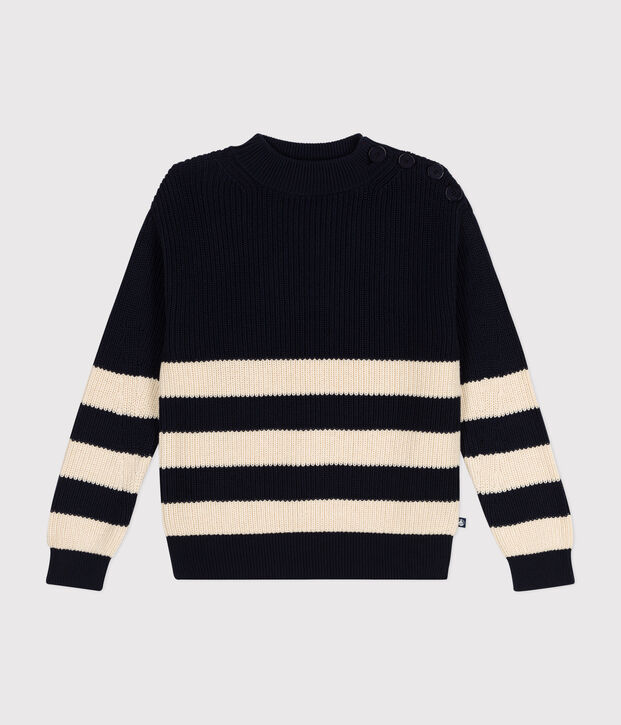 Katoenen damestrui blauw/ecru