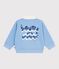 Sweatshirt b&eacute;b&eacute; en coton brod&eacute; mouette et motif au dos bleu FLO