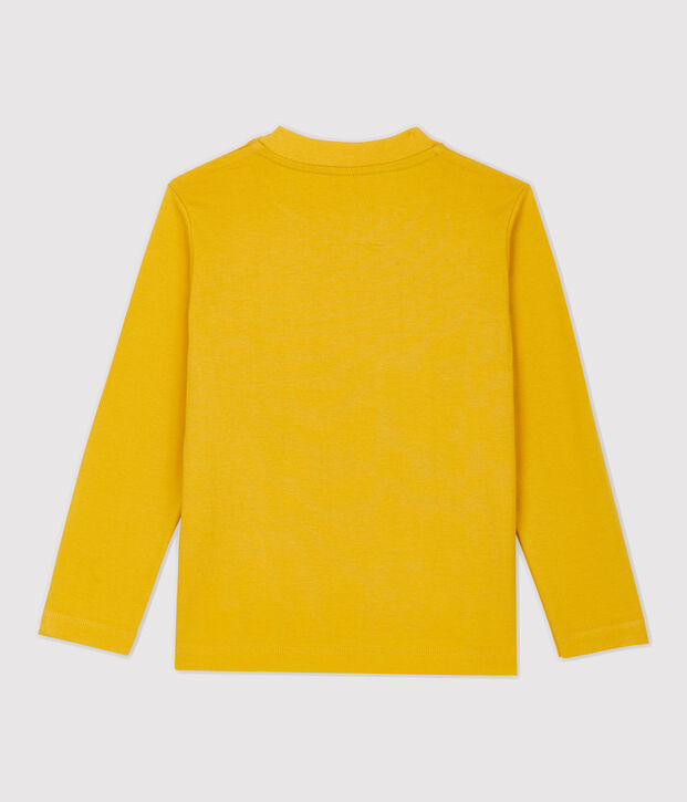 Katoenen jongens t-shirt met lange mouwen geel