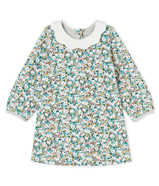 Robe manches longues bébé fille imprimée gris BELUGA/blanc MULTICO