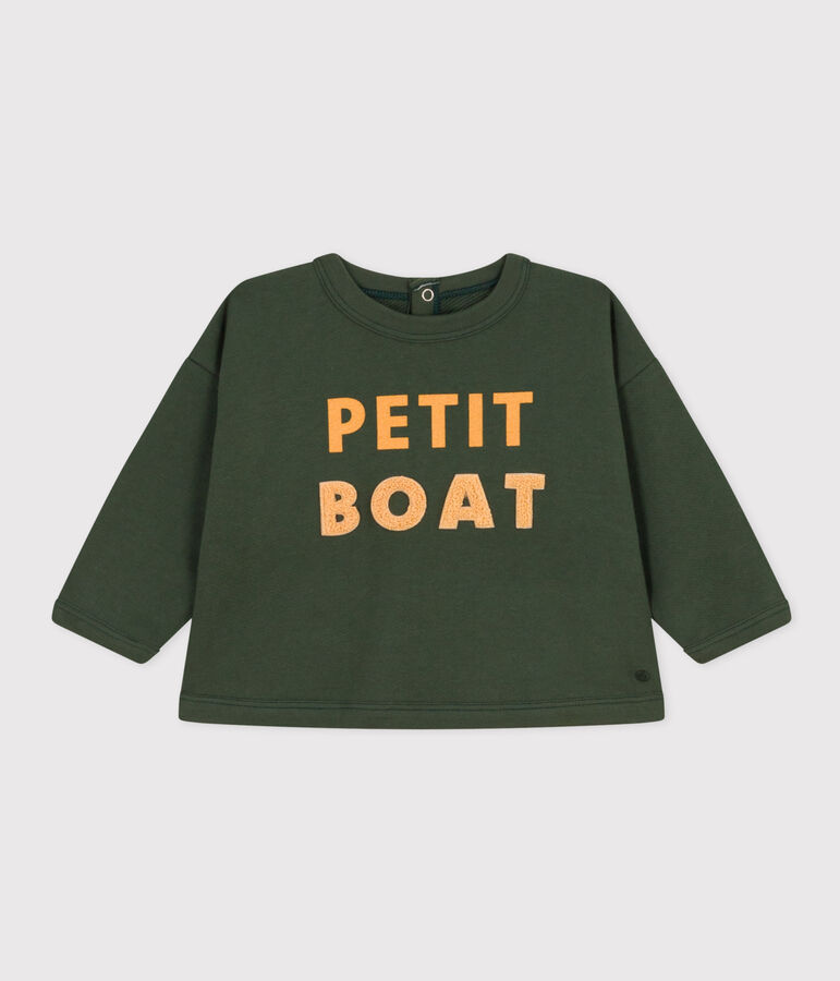 Sweatshirt en molleton b&eacute;b&eacute; vert