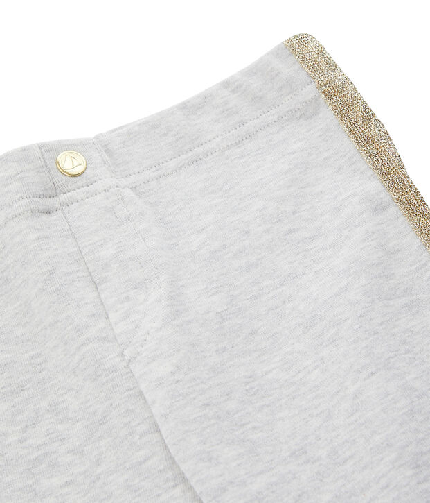 Pantalon maille enfant fille gris chin&eacute; clair