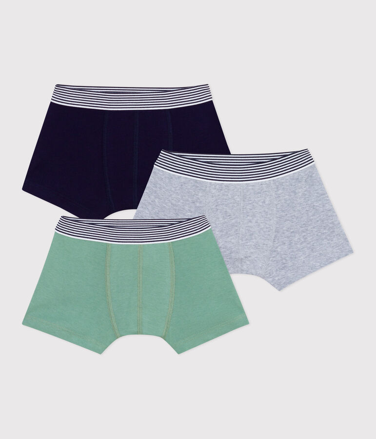 Setje effen katoenen boxershorts voor kinderen multicouleur