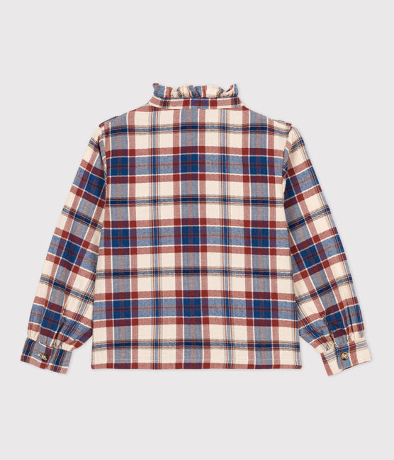 Flanellen meisjesblouse met ruitjes wit AVALANCHE/ MULTICO