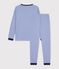 Katoenen kinderpyjama met strepen blauw/wit