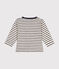 Tee-shirt manches longues en jersey bébé blanc AVALANCHE/bleu SMOKING