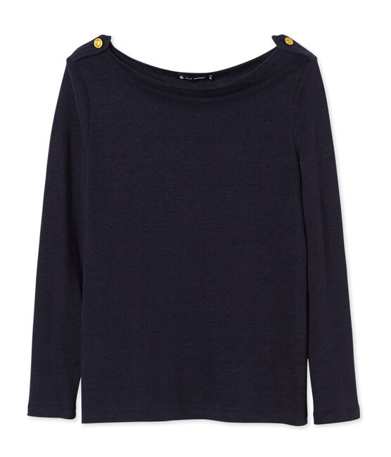 T-shirt femme en lin bleu SMOKING