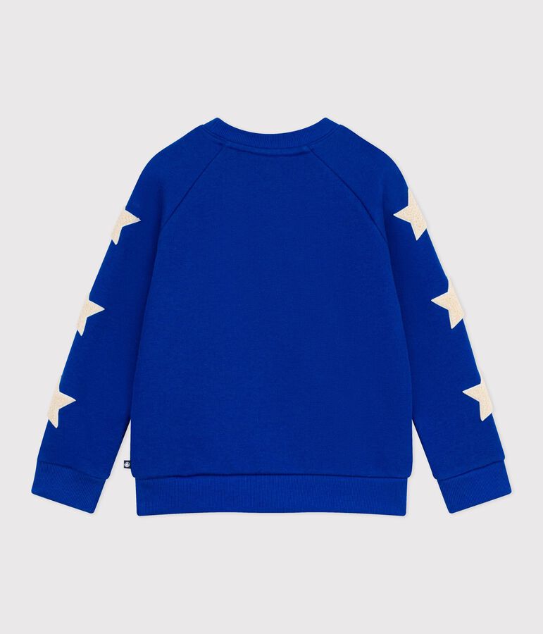 Sweatshirt enfant en coton uni bleu