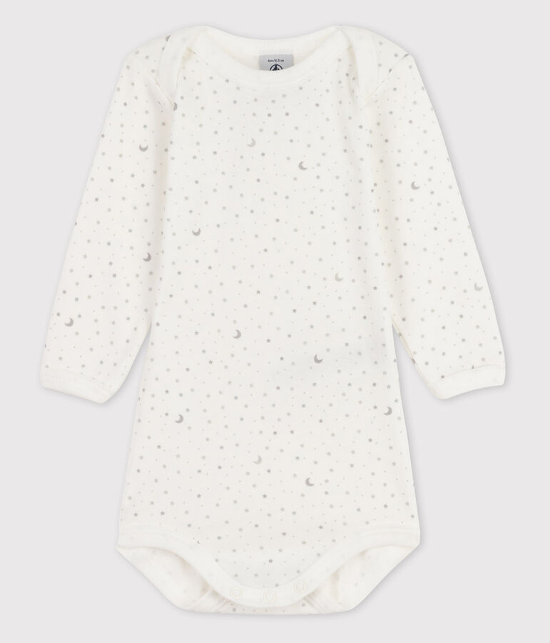 Body met lange mouwen voor babymeisjes wit/multicouleur