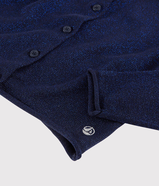 Cardigan en coton enfant fille bleu SMOKING BRILLANT