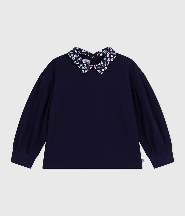 Effen katoenen sweatshirt voor kinderen blauw