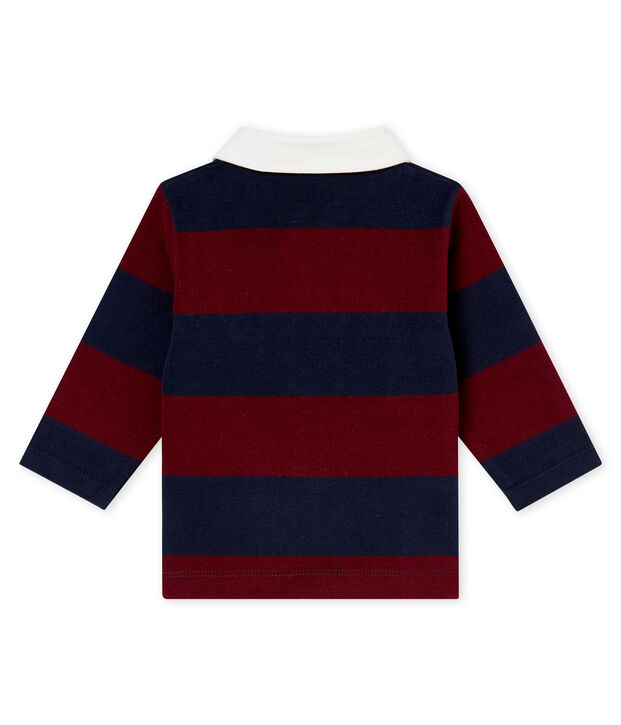 Gestreepte polo voor babyjongens blauw/rood