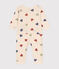 Katoenen babypyjama met hartjes zonder voetjes wit AVALANCHE/ MULTICO