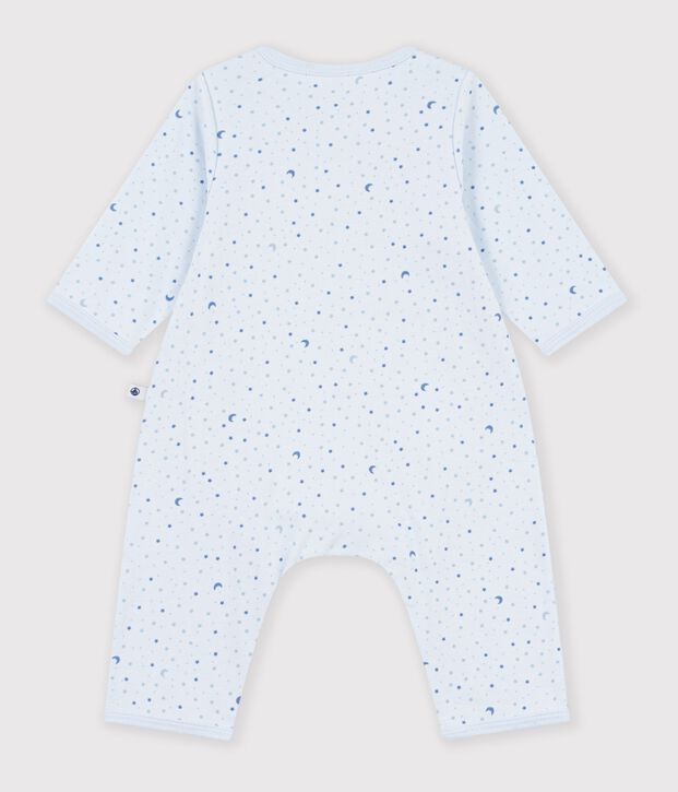Katoenen bodypyjama zonder voetjes met sterrenprint blauw/multicouleur