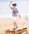 T-shirt jongen Petit Bateau x Water Family blauw MEDIEVAL/wit MARSHMALLOW