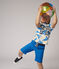 Katoenen T-shirt met korte mouwen voor jongens wit MARSHMALLOW/wit MULTICO