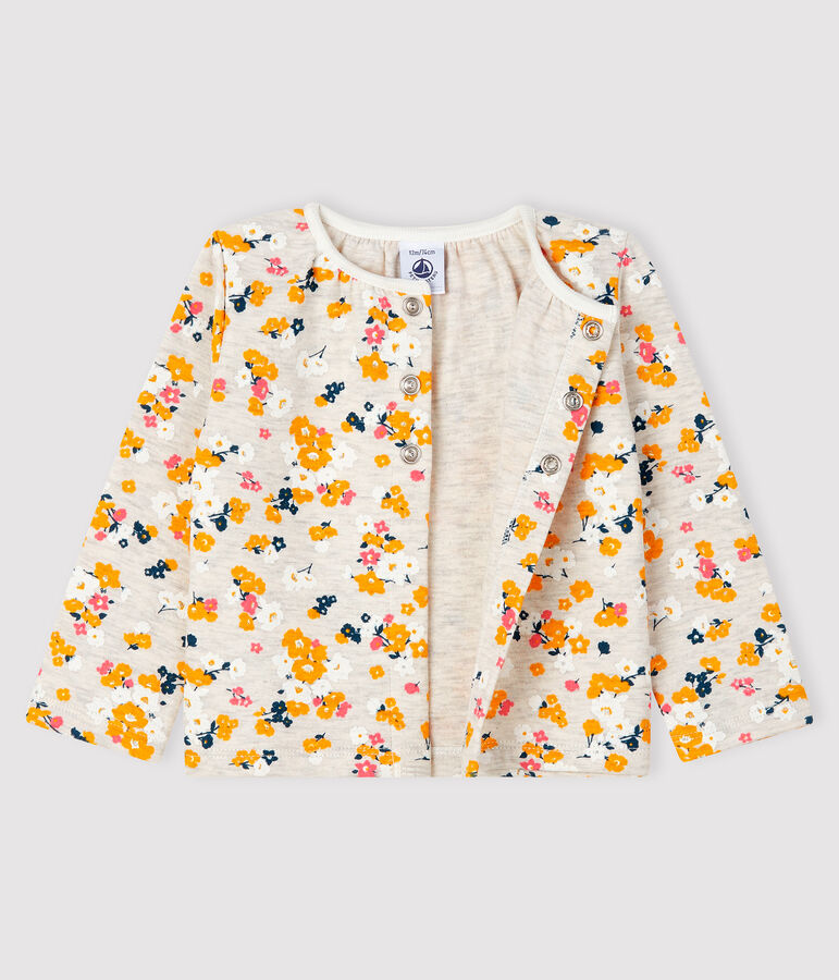 Cardigan en tubique b&eacute;b&eacute; fille beige/multicouleur