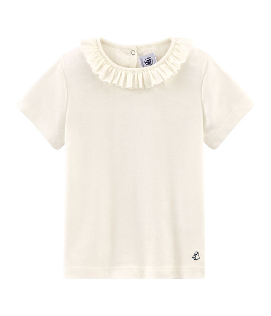 Meisjes-T-shirt met korte mouwen wit MARSHMALLOW