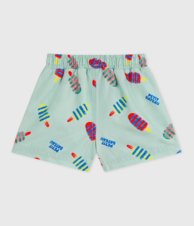 Zwemshort voor baby's met ijsjesprint blauw/multicouleur