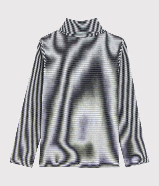 Sous-pull enfant fille/garçon bleu SMOKING/blanc MARSHMALLOW