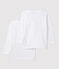 Set van 2 witte T-shirts met lange mouwen jongens variante 1
