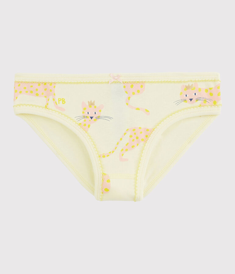 Culotte petite fille en coton jaune CITRONEL