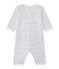 Pyjama zonder voetjes voor babyjongens grijs POUSSIERE/wit ECUME