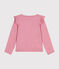 T-shirt met lange mouw van ribstof voor meisjes roze ROSELINE CHINE