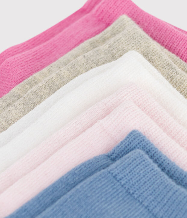 5 paires de chaussettes b&eacute;b&eacute; unies en coton multicouleur