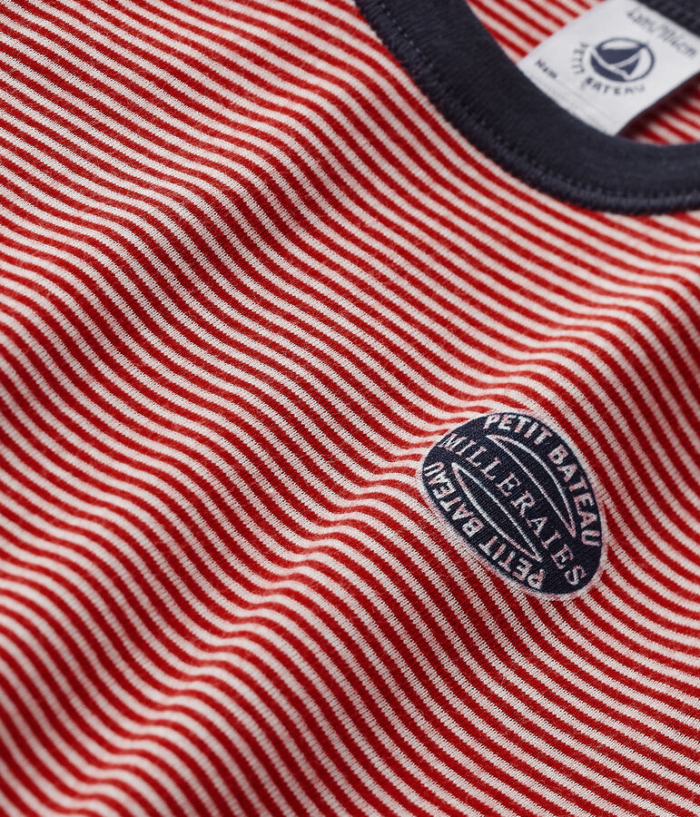 Pyjama gar&ccedil;on milleraies rouge FROUFROU/beige COQUILLE