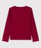 Tee-shirt à manches longues enfant fille / garçon rouge SANGRIA