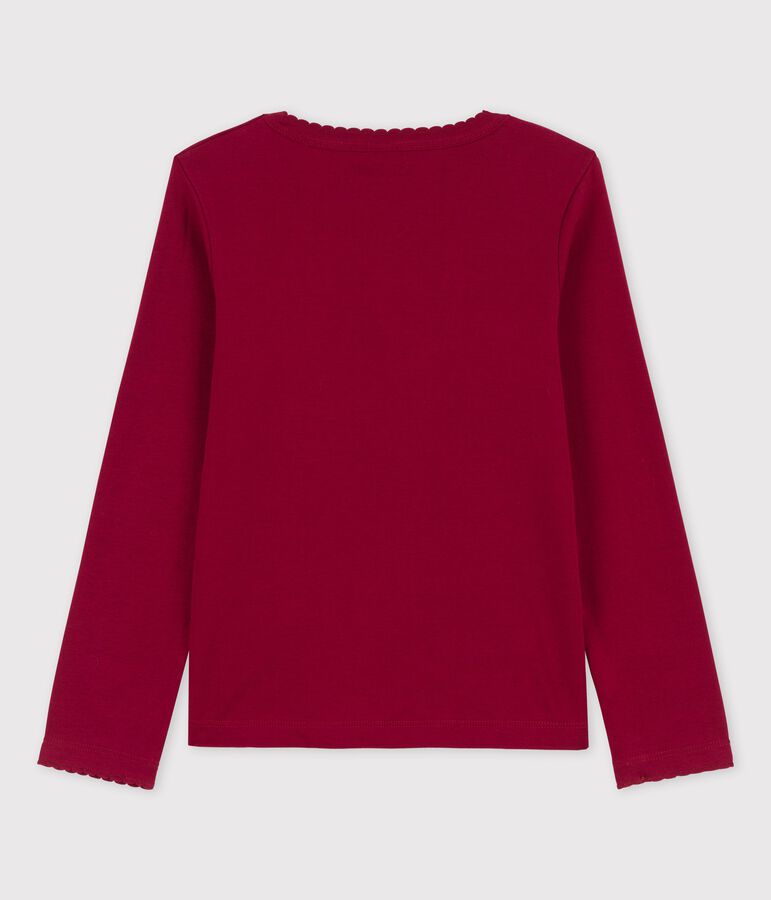 Tee-shirt &agrave; manches longues enfant fille / gar&ccedil;on rouge