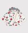 Donsjack van polyester met dierenprint voor baby's ecru/roze