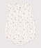Barboteuse b&eacute;b&eacute; en coton, imprim&eacute;e fleurs blanc MARSHMALLOW/blanc MULTICO