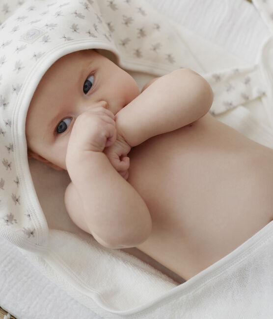 Coffret carré de bain et doudou bébé en éponge et tubique blanc MARSHMALLOW/blanc MULTICO