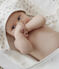 Coffret carré de bain et doudou bébé en éponge et tubique blanc MARSHMALLOW/blanc MULTICO
