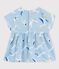 Blouse van popeline met korte mouwen voor babymeisjes blauw JASMIN/wit MULTICO