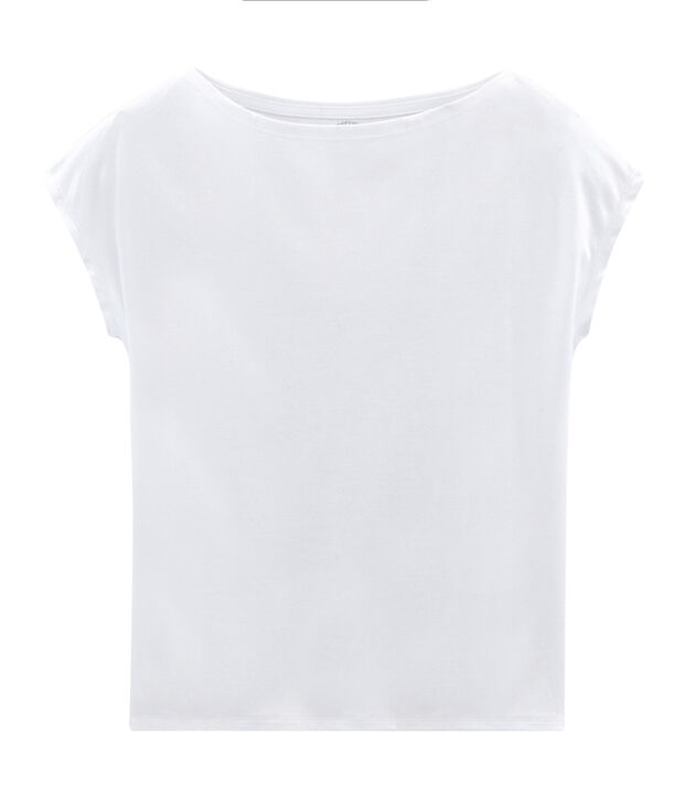 Tee shirt manches courtes coton Sea island femme blanc