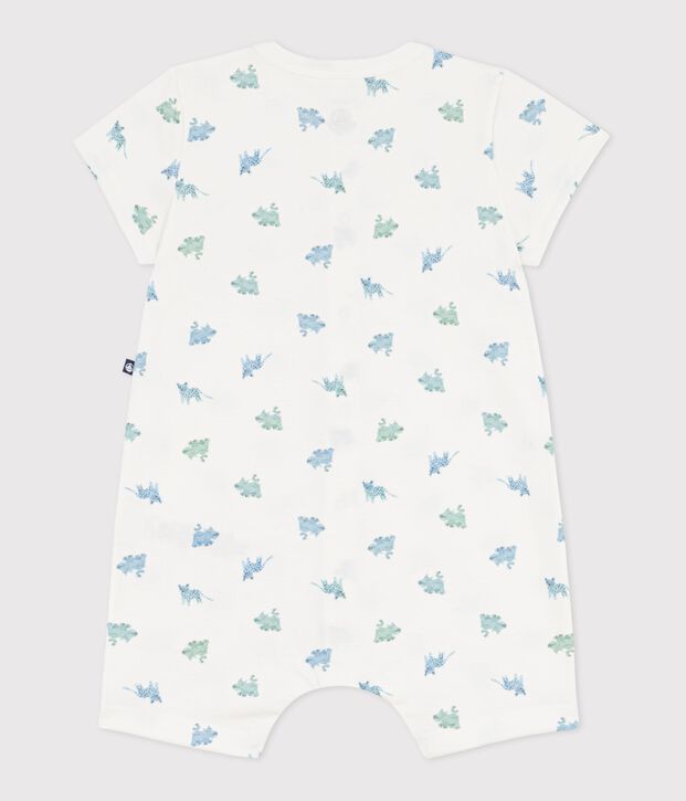 Kort katoenen pakje met dierenprint voor baby's wit/multicouleur