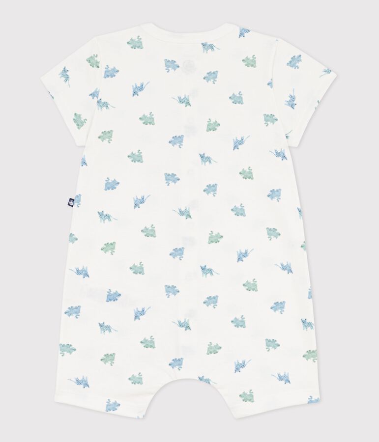 Kort katoenen pakje met dierenprint voor baby's wit/multicouleur